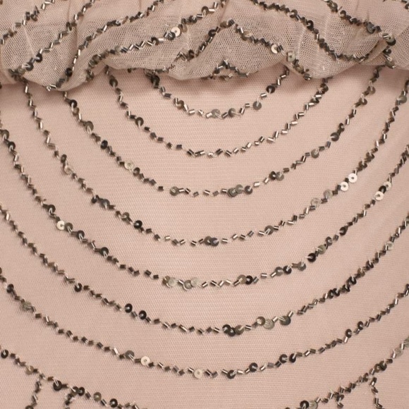 Adrianna Papell Sequin Mesh Blouson Dress Size 14 - Picture 4 of 6